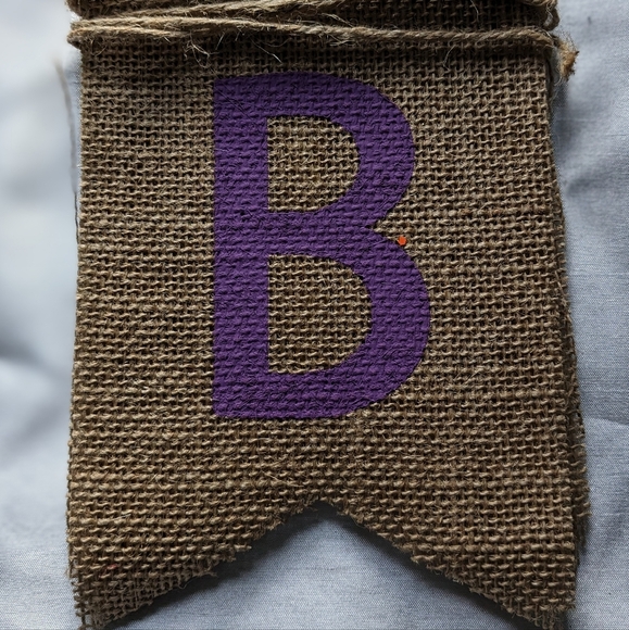 Burlap Happy Birthday Banner. Party Decoration - Picture 3 of 3